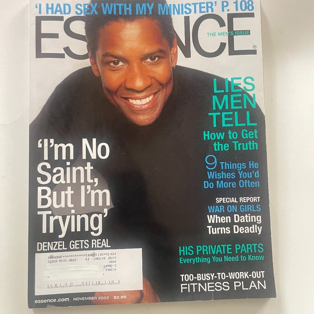Essence Vintage Magazine - Denzel Washington, November 2002.